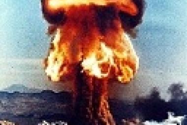 A closeup of the fireball and mushroom cloud from the Upshot-Knothole Grable atomic bomb; National Nuclear Security Administration