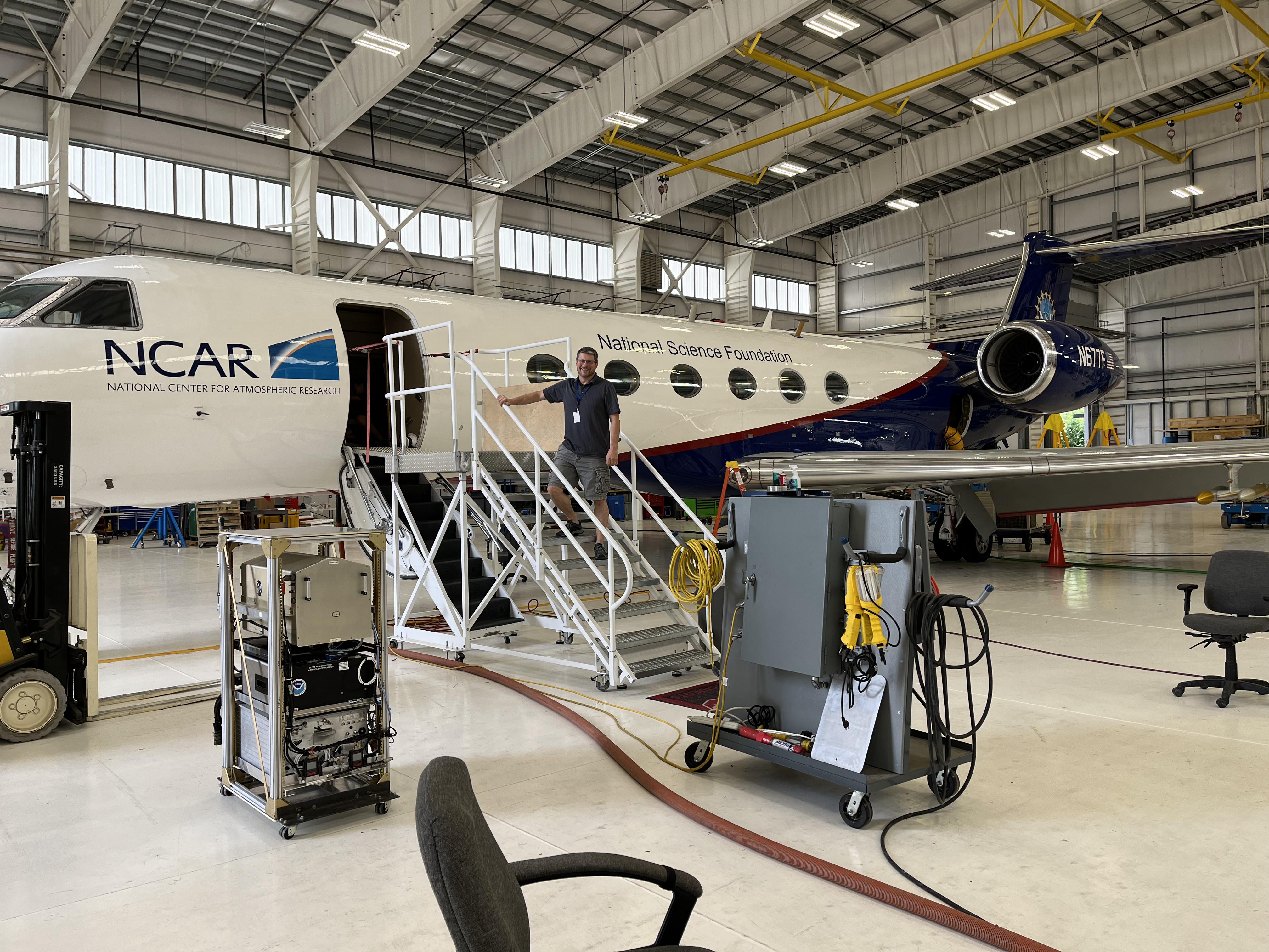 Preparing the Gulfstream research aircraft.
