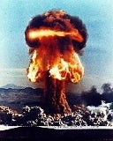 A closeup of the fireball and mushroom cloud from the Upshot-Knothole Grable atomic bomb; National Nuclear Security Administration