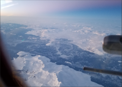 DC-8 flight over the Antarctic Peninsula - May 9, 2018. Photo by Becky Hornbrook.