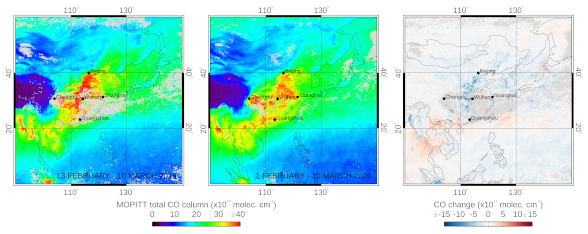 MOPITT total tropospheric CO column values - plots by Sara Martinez-Alonso