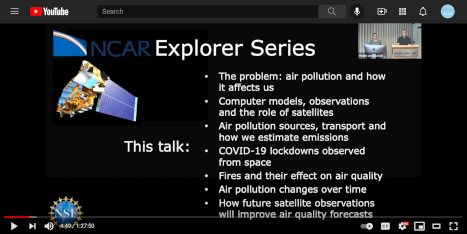 Screen shot of NCAR Explorer Series - August 25, 2021.