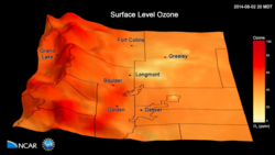 Surface ozone on the Front Range. Image by UCAR AtmosNews.