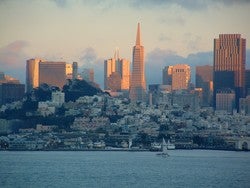 San Francisco at Sunset.jpg, by Digon3 at Wikimedia Commons.