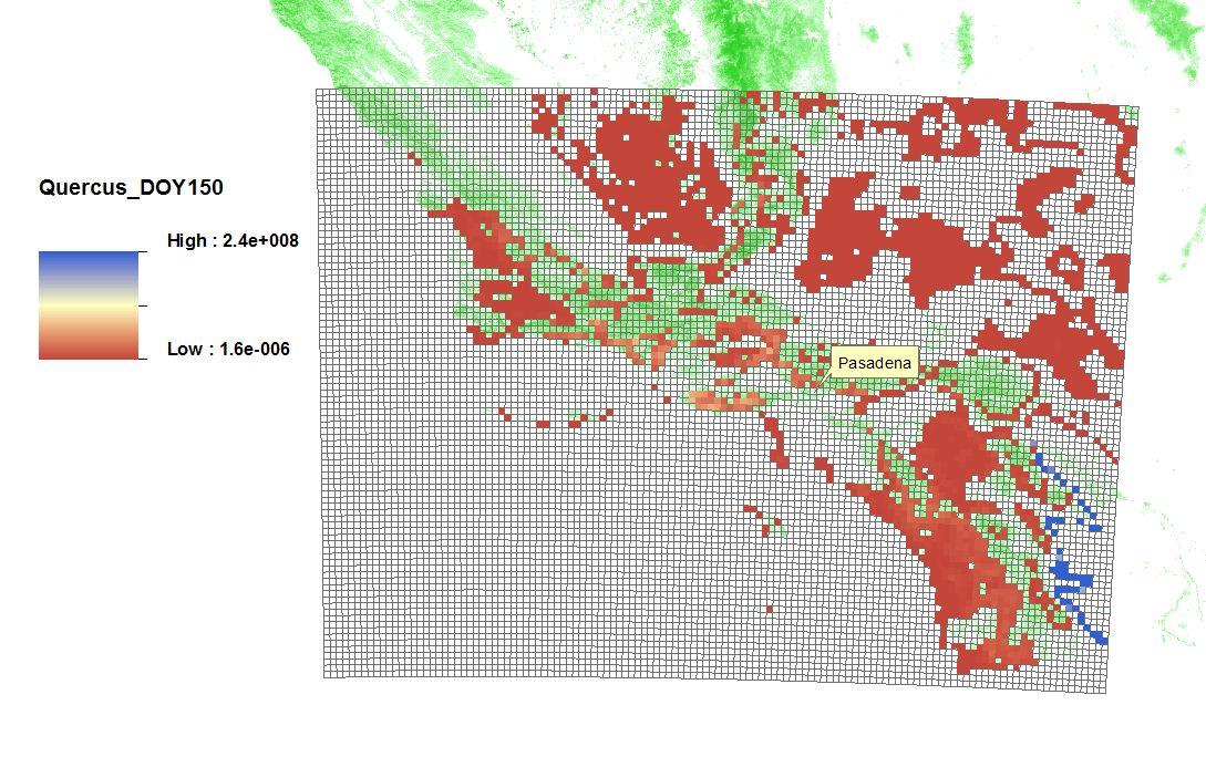 Pollen distribution in Southern California