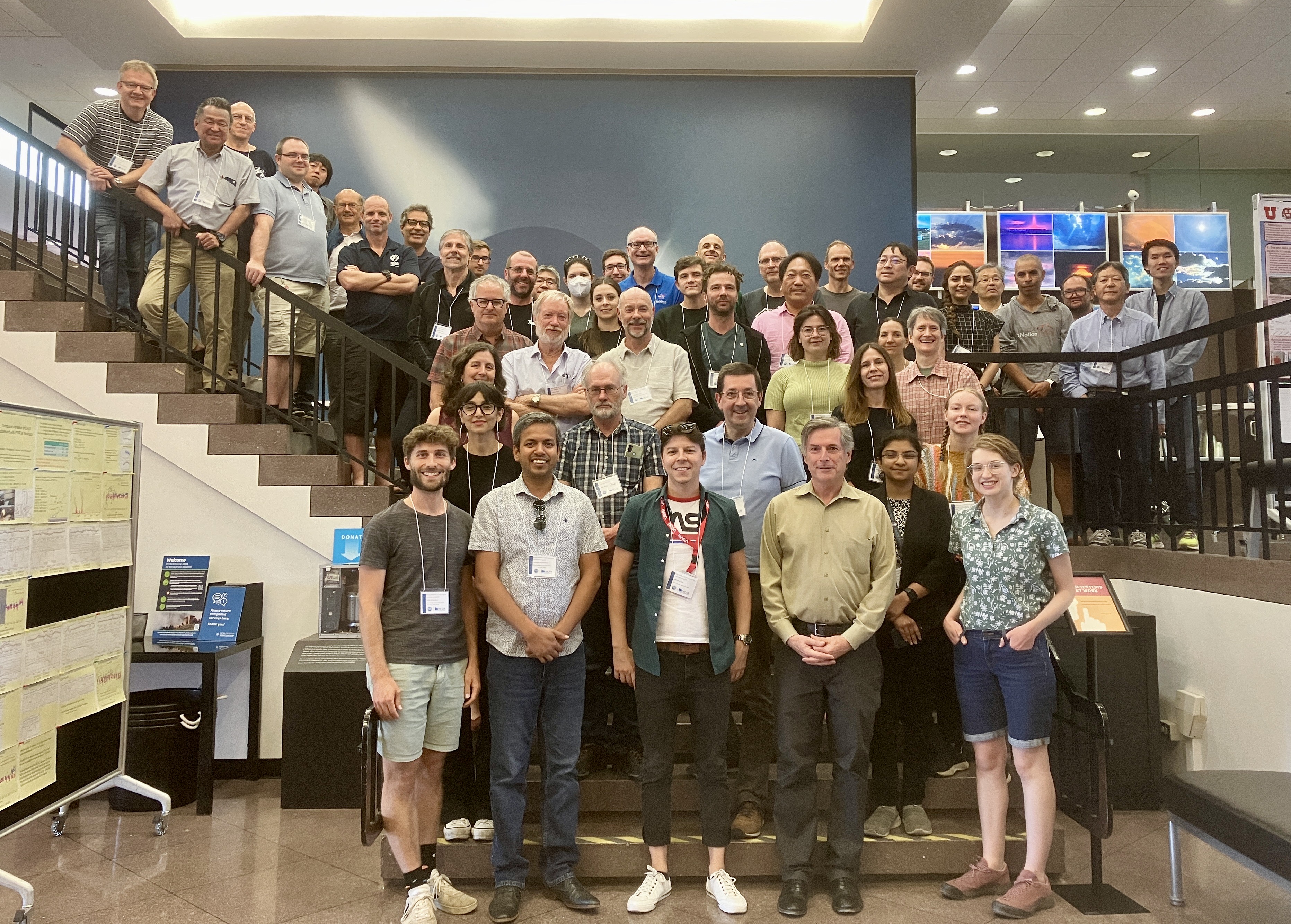 Photo of team members on staircase at Mesa Lab