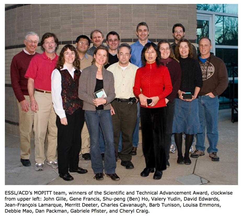 UCAR Scientific and Technical Advancement Award for the MOPITT team (2006).