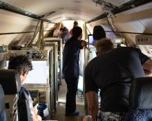 ACCLIP scientists preparing their instruments for a test flight. (Rebecca Hornbrook)