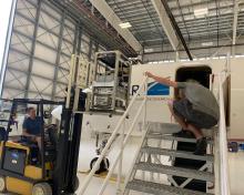 Loading the instrument rack (Charles Brock)