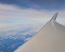 Cloud stripes over the western Pacific during yesterday's GV #ACCLIP research flight (August 16, 2022). ☁️❤️  #NSFfunded #NSFGEO #Clouds @NCAR_ACOM  @ncareol (Rebecca Hornbrook)