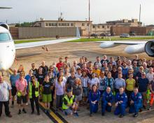Can you believe it? The NCAR and NASA #ACCLIP team held still enough for a group photo and their research aircraft too! A massive shout out to everyone who made this research possible! #nsffunded #NSFGEO #ChemistryThatMatters @NCAR_ACOM @LASPatCU @UMiamiRSMAS @NOAA_ESRL
