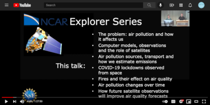Screen shot of NCAR Explorer Series - August 25, 2021.