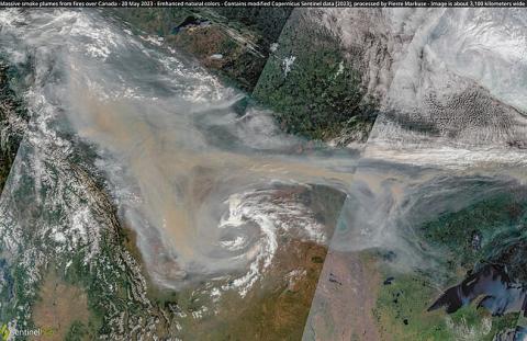 Massive smoke plumes from fires over Canada - 20 May 2023