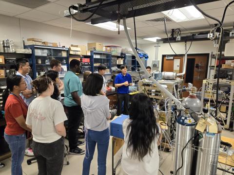 Group of people touring a lab