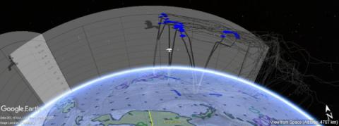 3D animation of GV research aircraft sampling air parcels. Credit: Carl Drews and Ren Smith.